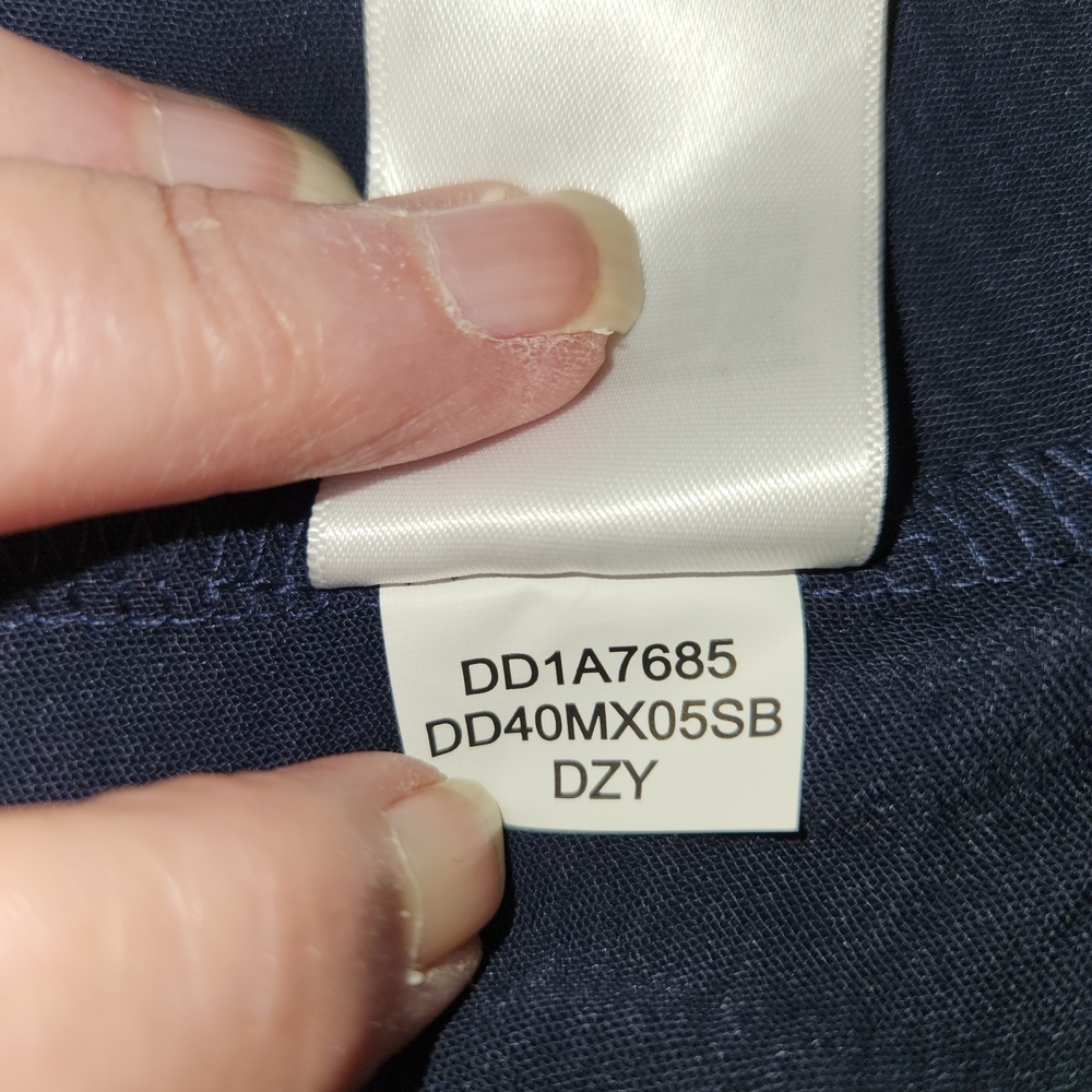 NWT DKNY Navy Blue Sleeveless Shirt Dress With Tie Size 10 Lightweight Flowy - Picture 13 of 14